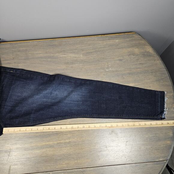 Hudson Women's Jeans Denim Krista Low Rise Skinny Ankle Size 32 Raw Hem Dark - Picture 9 of 10